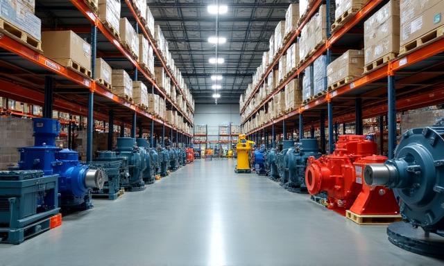 Magazijn met mijnbouw reserveonderdelen in Tilburg